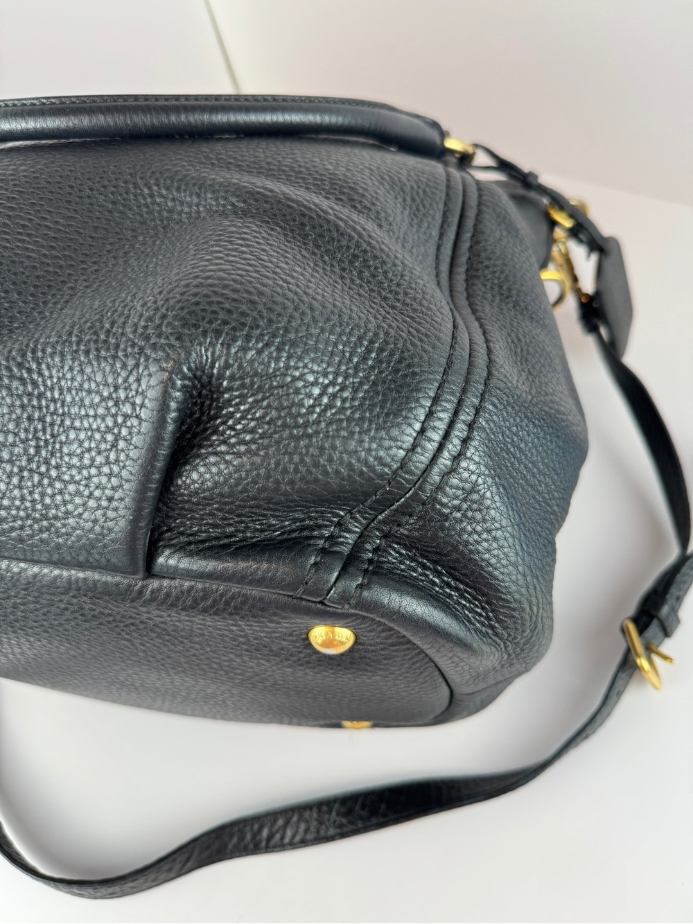 Prada Black Pebbled Leather Tote Bag - Picture 12 of 16